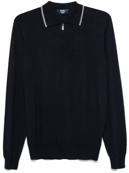 fine-knit polo shirt